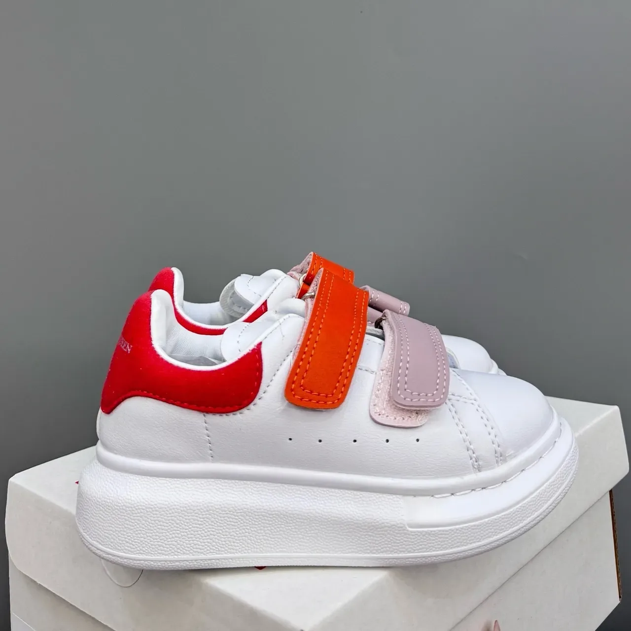 Alexander McQueen Oversized Sneaker White Navy Black Gradient Heel Lifestyle Sneakers 20