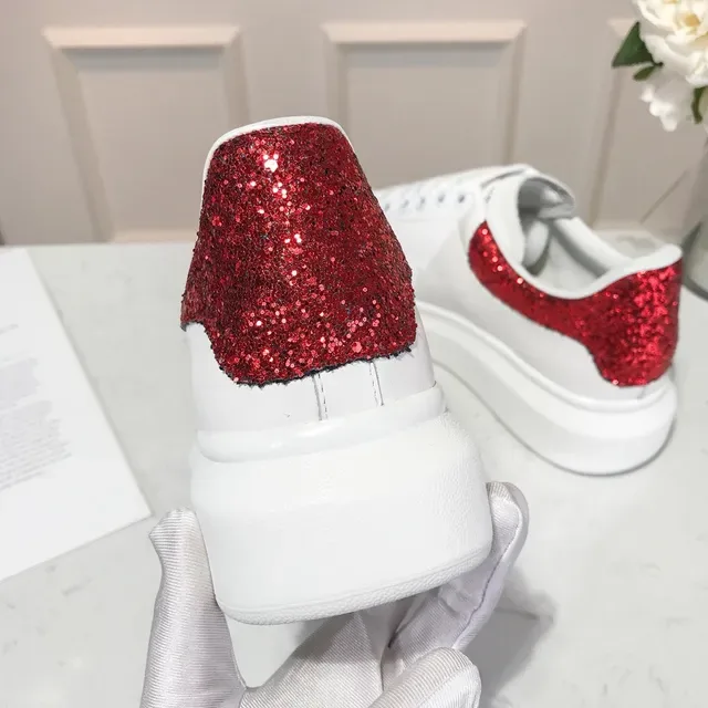 Alexander McQueen Oversized Sneaker White Red Platform Leather Lifestyle Sneakers 3