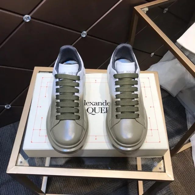 Alexander McQueen Oversized Sneaker White to Olive Gradient Lifestyle Sneakers 9