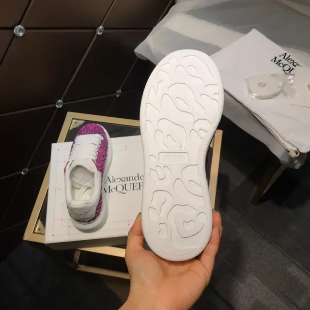 Alexander McQueen Pink White Knit Upper Oversized Sole Lifestyle Sneakers 5