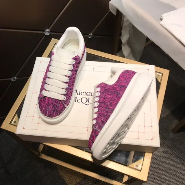 Alexander McQueen Pink White Knit Upper Oversized Sole Lifestyle Sneakers 9
