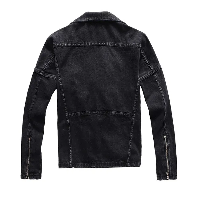 Amiri Black Asymmetrical Zip Snap-Button Epaulets Denim Jacket 11
