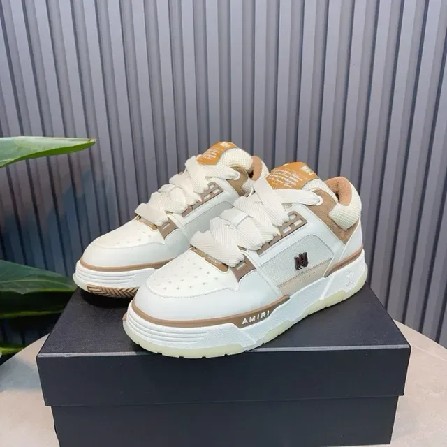 Amiri MA Court Off-White and Tan Lifestyle Sneakers 3
