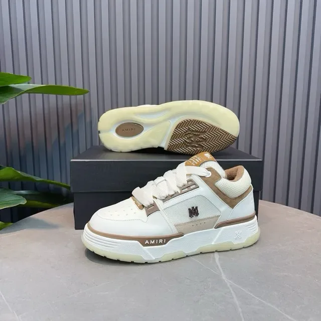 Amiri MA Court Off-White and Tan Lifestyle Sneakers 4