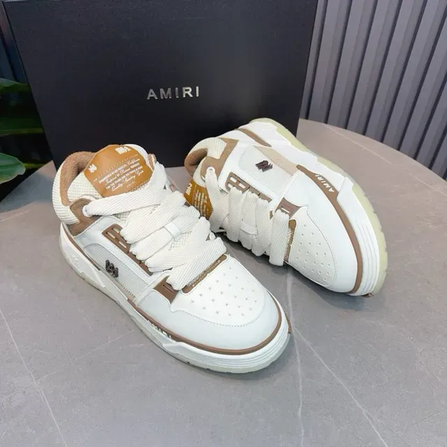 Amiri MA Court Off-White and Tan Lifestyle Sneakers 5