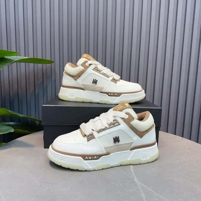 Amiri MA Court Off-White and Tan Lifestyle Sneakers 6