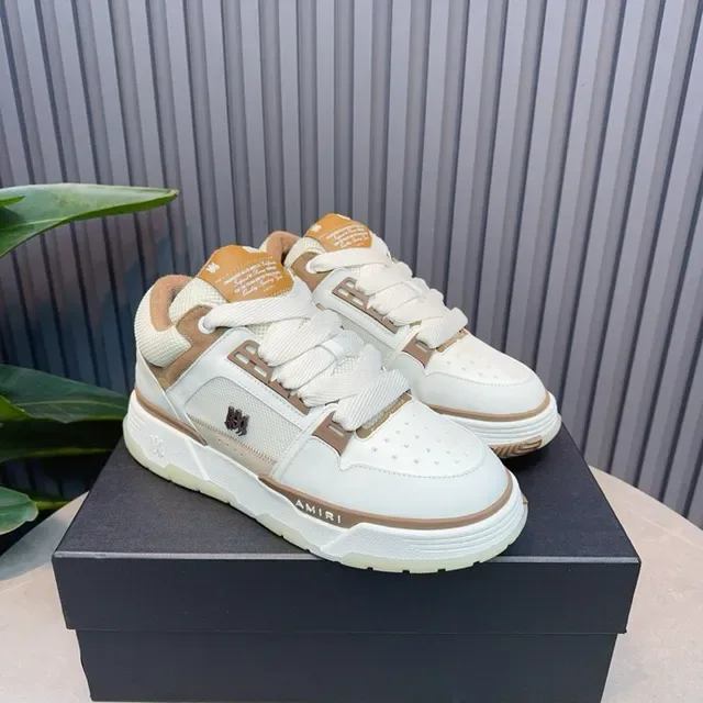 Amiri MA Court Off-White and Tan Lifestyle Sneakers 7