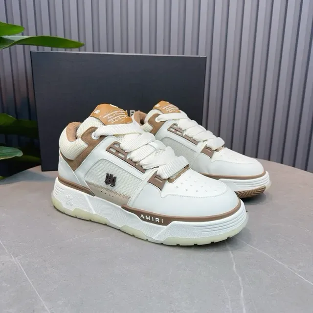 Amiri MA Court Off-White and Tan Lifestyle Sneakers 8