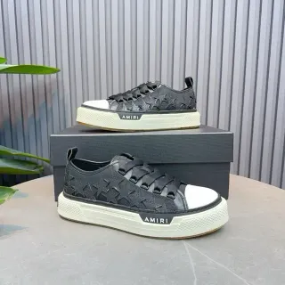 Amiri MA Court Star-Embossed কালো এবং অফ-হোয়াইট লাইফস্টাইল স্নিকার