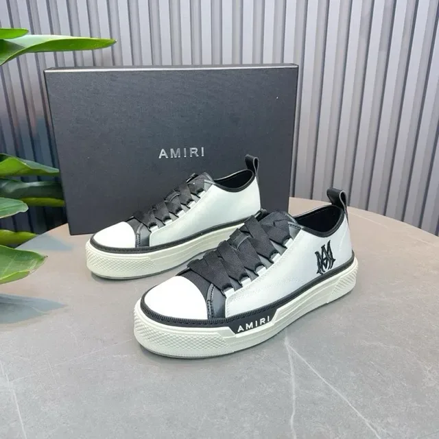 Amiri MA Court White Black Laceless Platform Lifestyle Sneakers 2