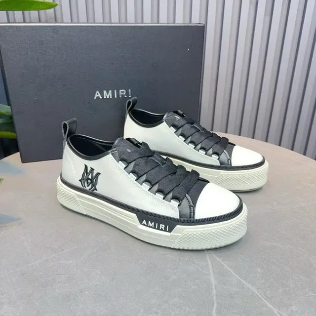 Amiri MA Court White Black Laceless Platform Lifestyle Sneakers 6
