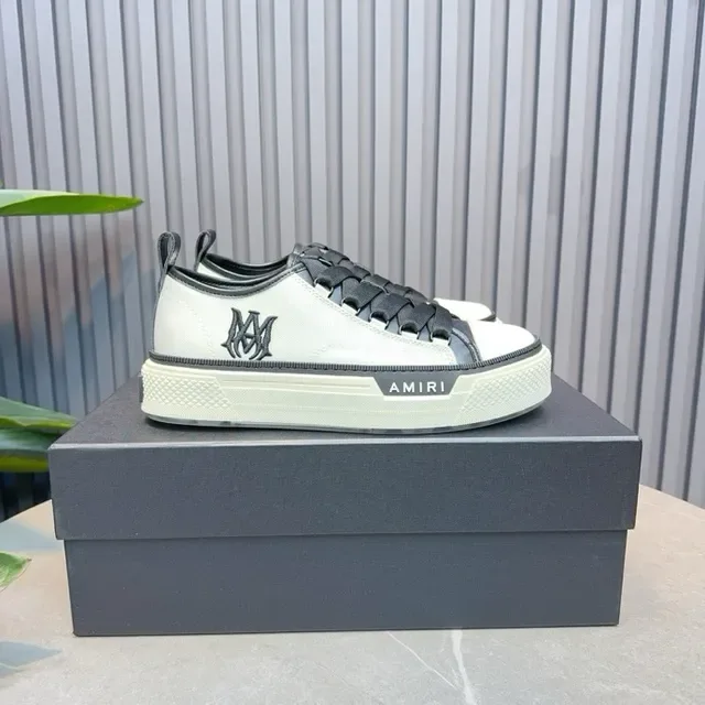 Amiri MA Court White Black Laceless Platform Lifestyle Sneakers 7
