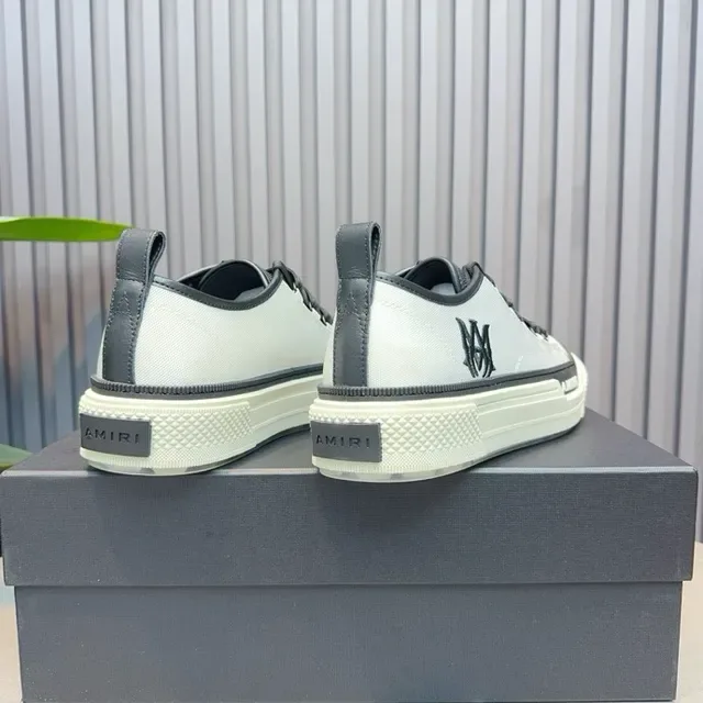 Amiri MA Court White Black Laceless Platform Lifestyle Sneakers 8