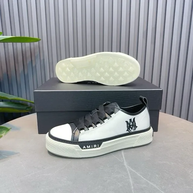 Amiri MA Court White Black Laceless Platform Lifestyle Sneakers 9