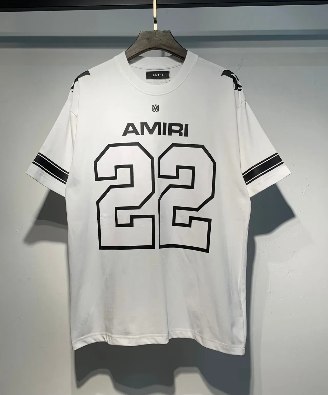 Amiri Rouge et Blanc Oversized Fit Manches Rayées Athlétiques Jersey 5