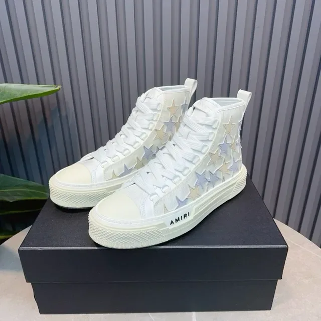 Amiri Skel Top High White Star-Appliqué Lifestyle Sneakers 2