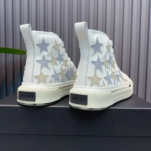 Amiri Skel Top High White Star-Appliqué Lifestyle Sneakers 3