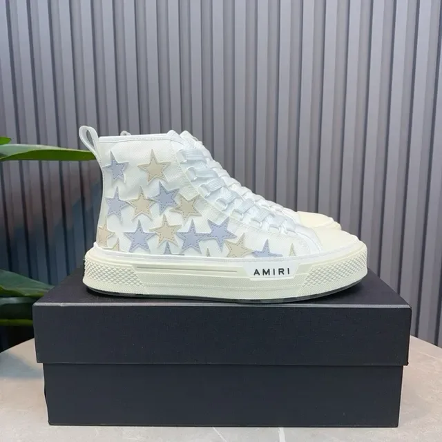 Amiri Skel Top High White Star-Appliqué Lifestyle Sneakers 4
