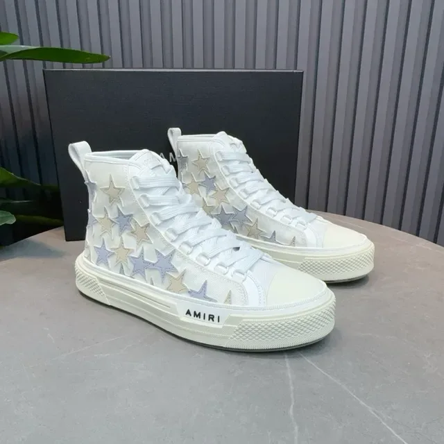 Amiri Skel Top High White Star-Appliqué Lifestyle Sneakers 5