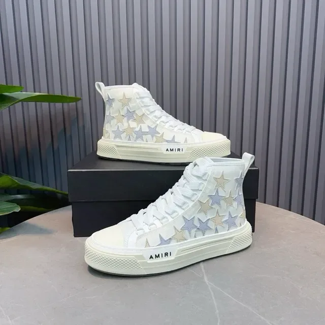 Amiri Skel Top High White Star-Appliqué Lifestyle Sneakers 6