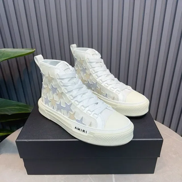 Amiri Skel Top High White Star-Appliqué Lifestyle Sneakers 7