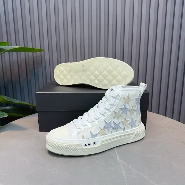Amiri Skel Top High White Star-Appliqué Lifestyle Sneakers 8