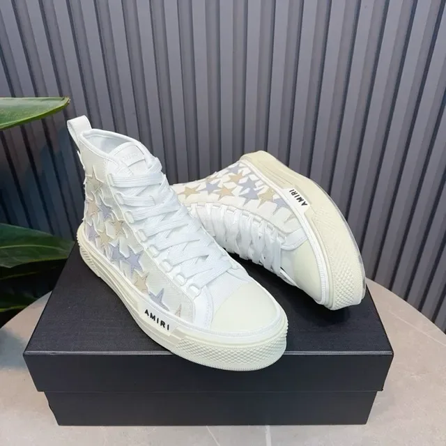 Amiri Skel Top High White Star-Appliqué Lifestyle Sneakers 9