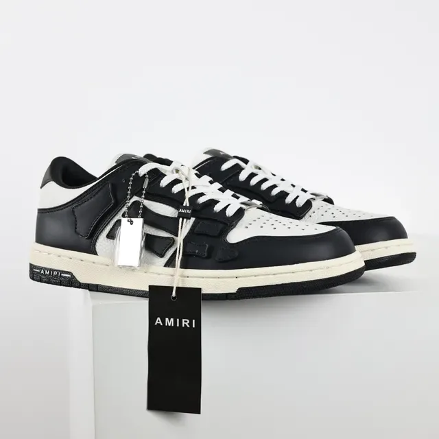 Amiri Skel Top Low Black and White Lifestyle Sneakers 3