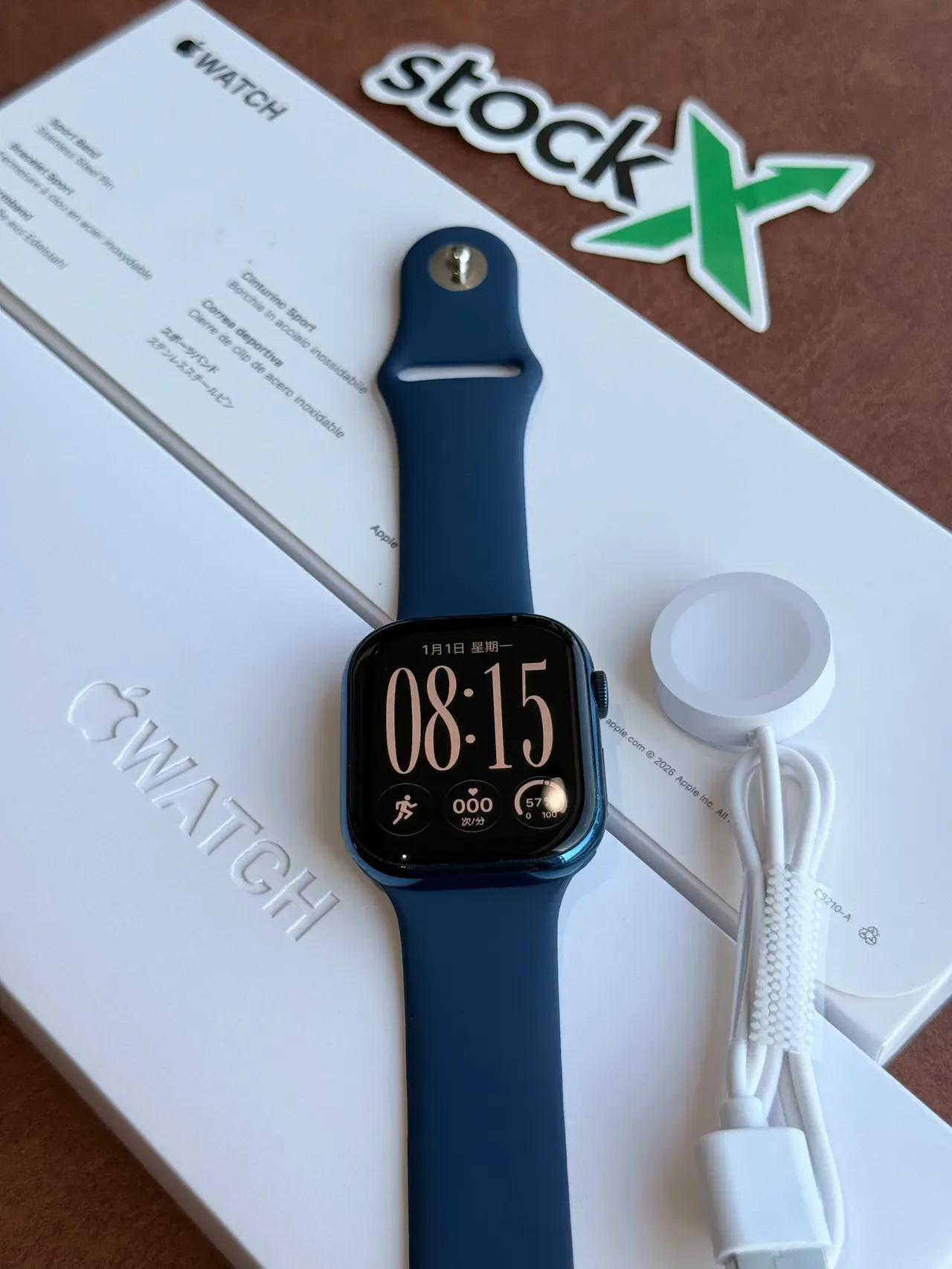 Apple Blue Black Square Case Flat Display Sports Watch 2