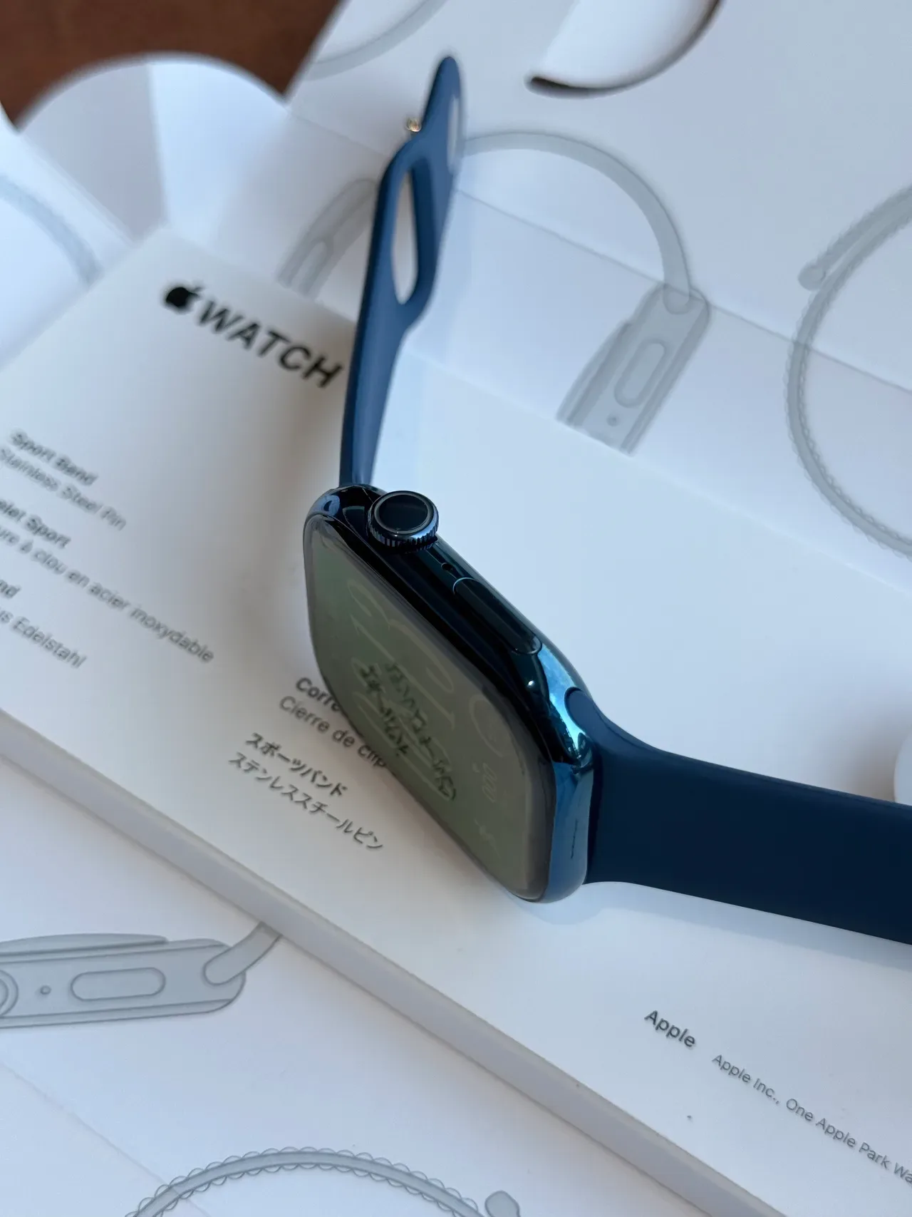 Apple Blue Black Square Case Flat Display Sports Watch 3