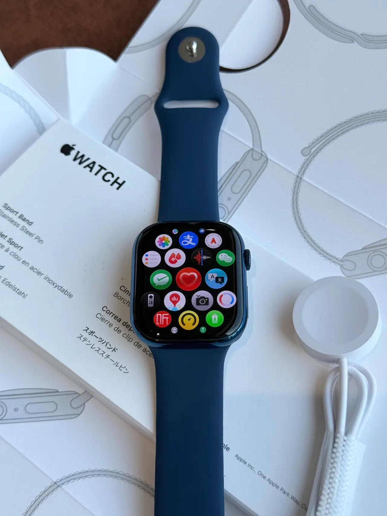 Apple Blue Black Square Case Flat Display Sports Watch 11