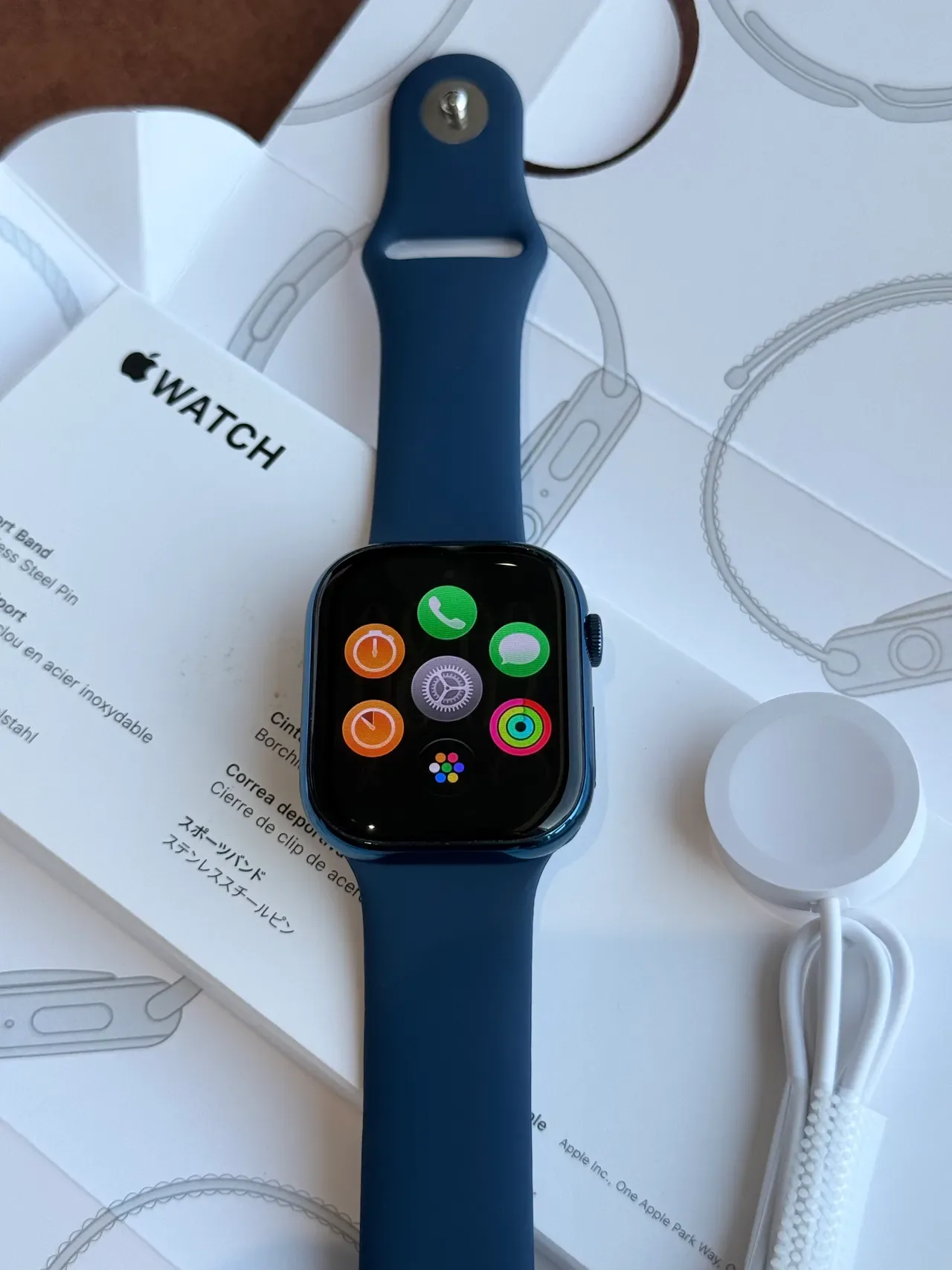 Apple Blue Black Square Case Flat Display Sports Watch 12