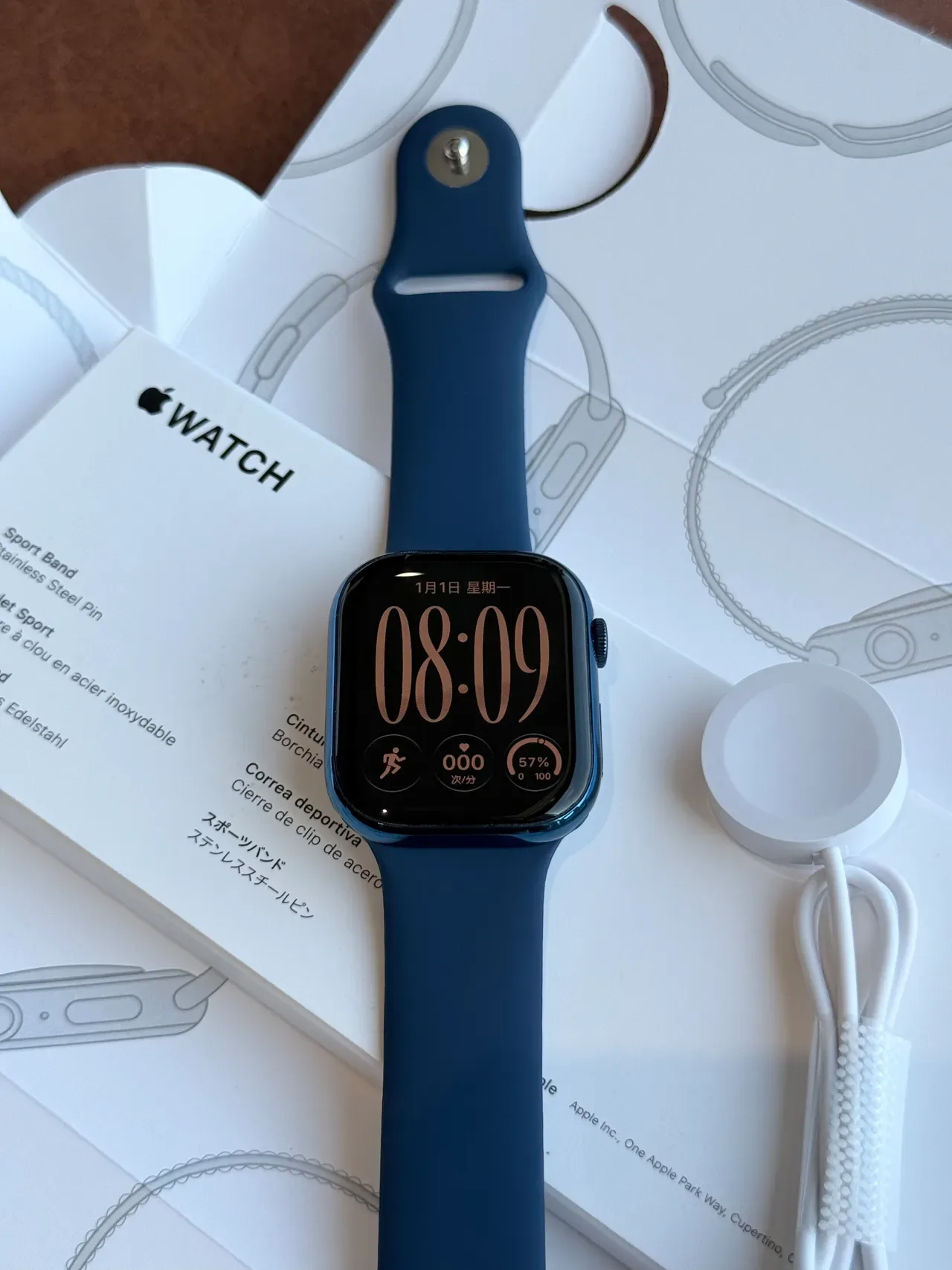 Apple Blue Black Square Case Flat Display Sports Watch 13