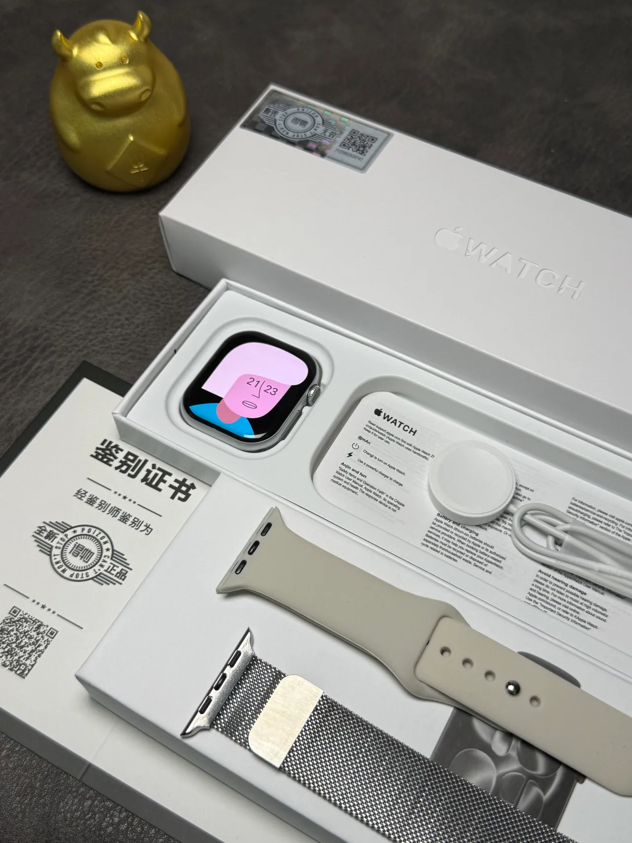 Apple Cinza Preto Aço Inoxidável Caixa Leve Esportivo Pulseira Esportivo Relógio 6