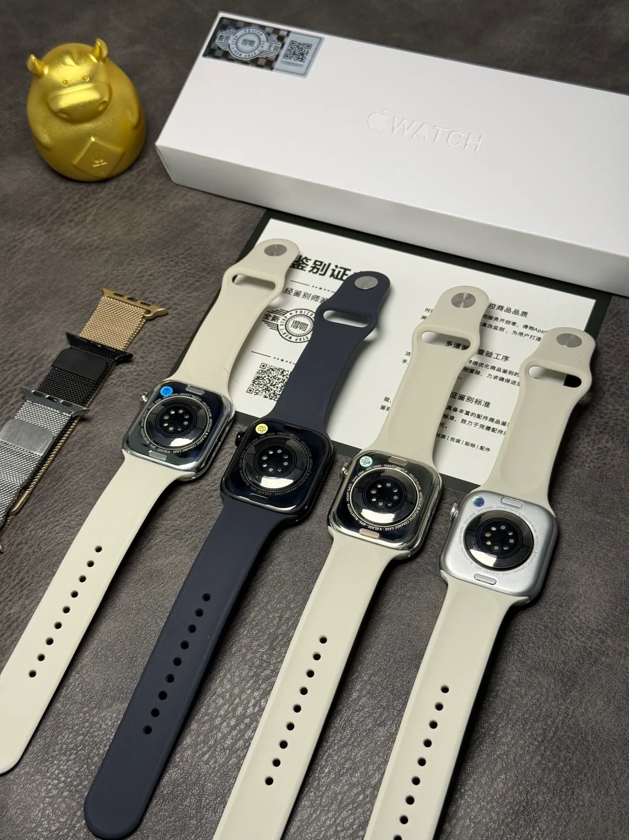 Apple Cinza Preto Aço Inoxidável Caixa Leve Esportivo Pulseira Esportivo Relógio 10