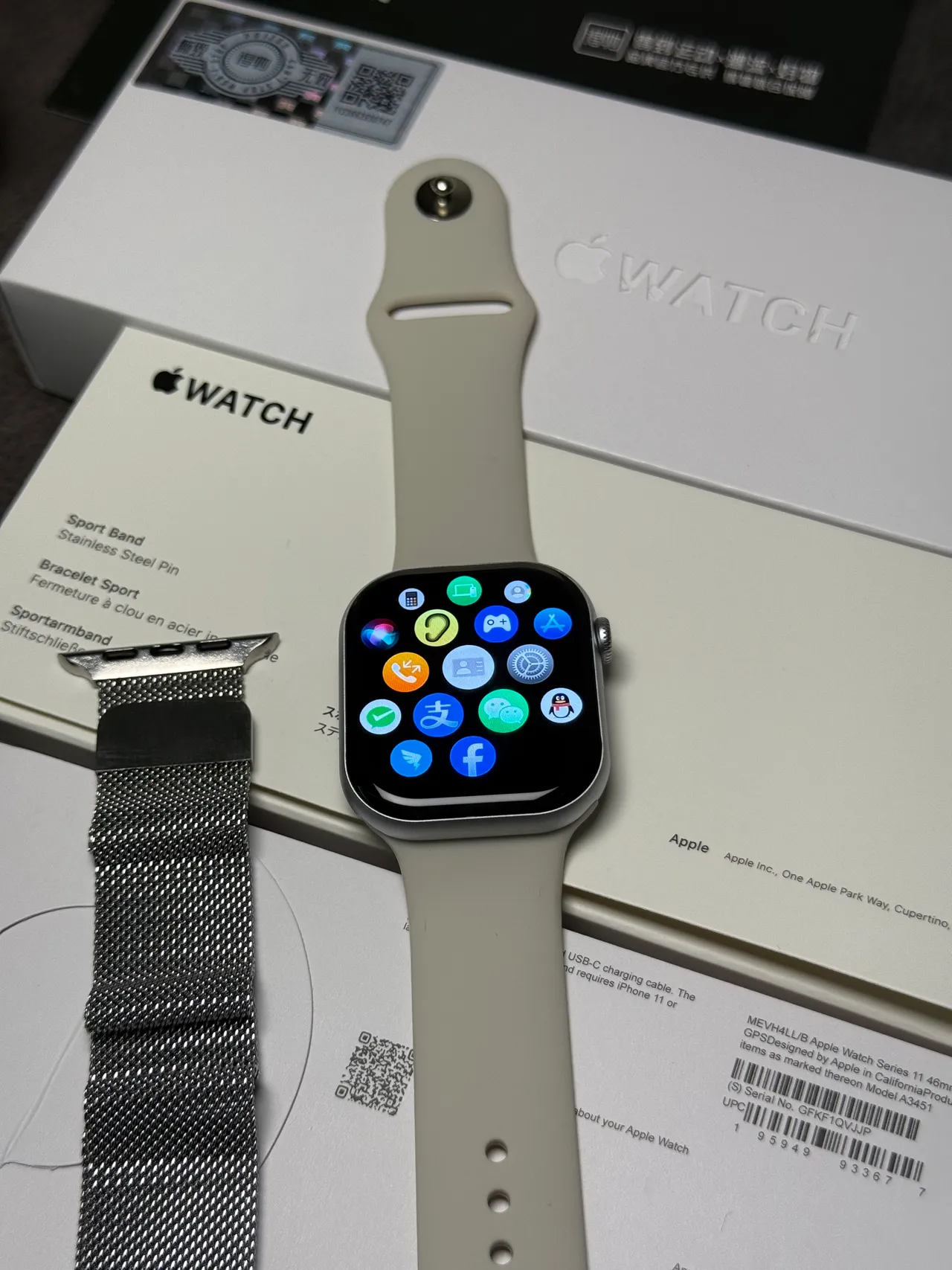 Apple Cinza Preto Aço Inoxidável Caixa Leve Esportivo Pulseira Esportivo Relógio 16