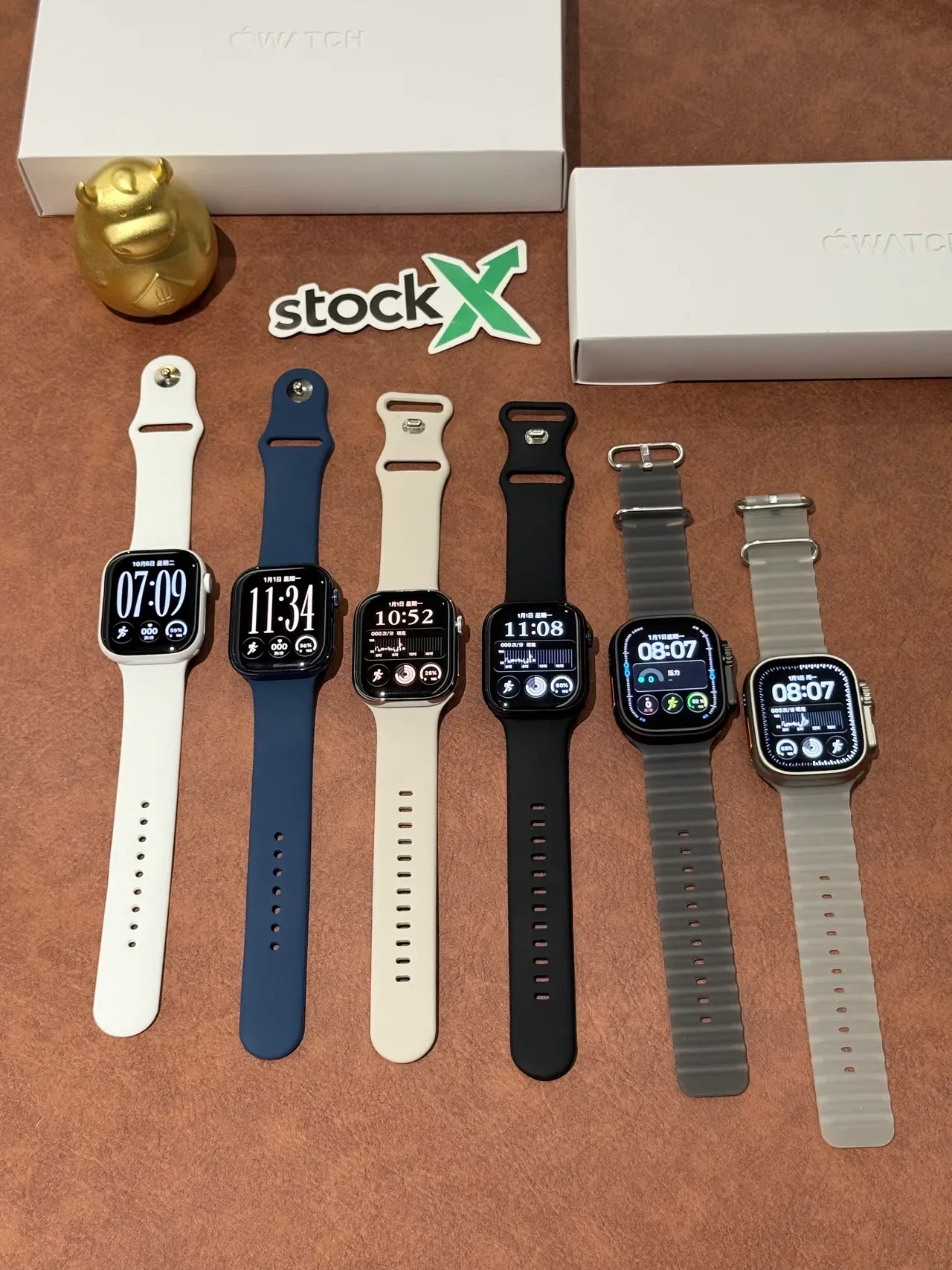 Apple Gray Orange Square Case Action Button Sports Watch 3