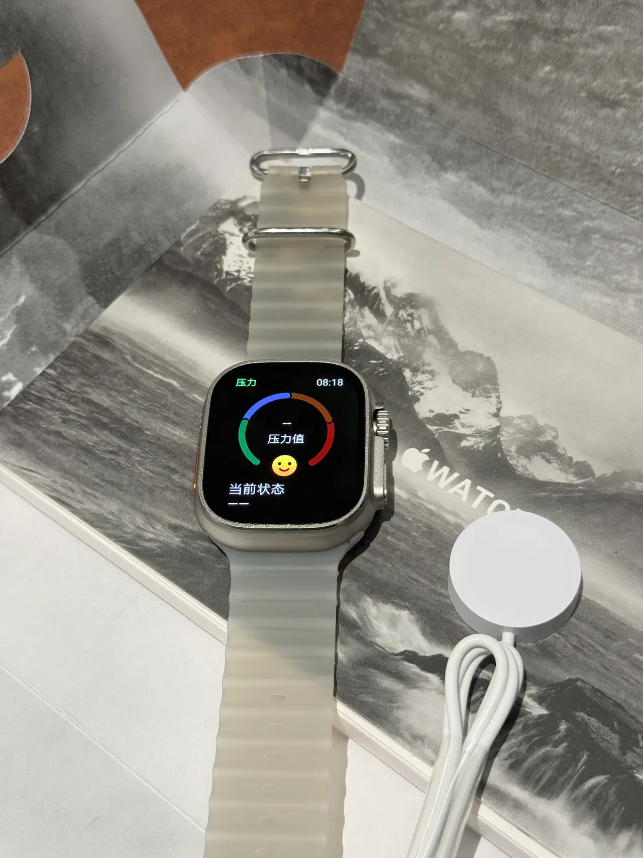 Apple Gray Orange Square Case Action Button Sports Watch 4