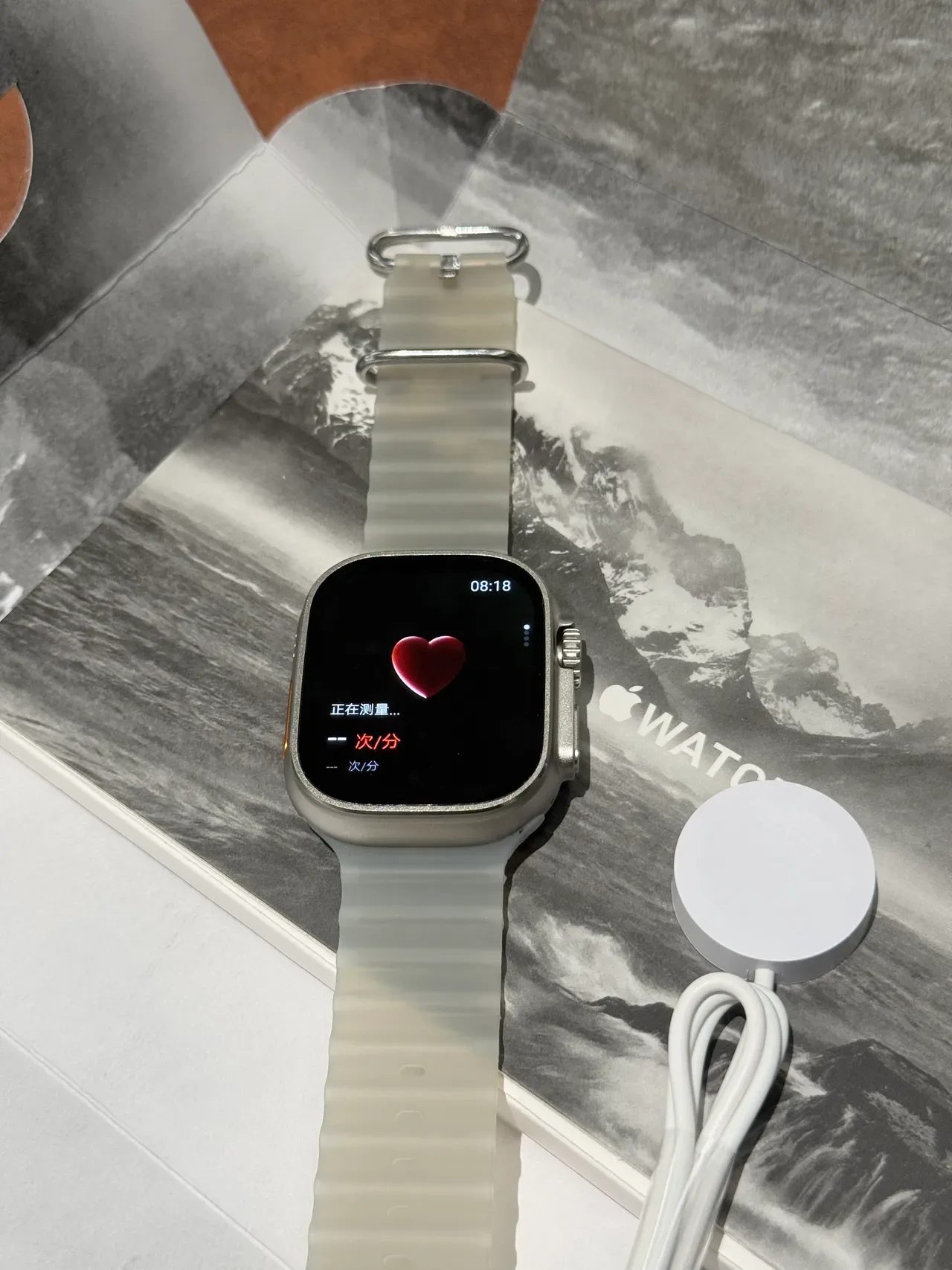Apple Gray Orange Square Case Action Button Sports Watch 10