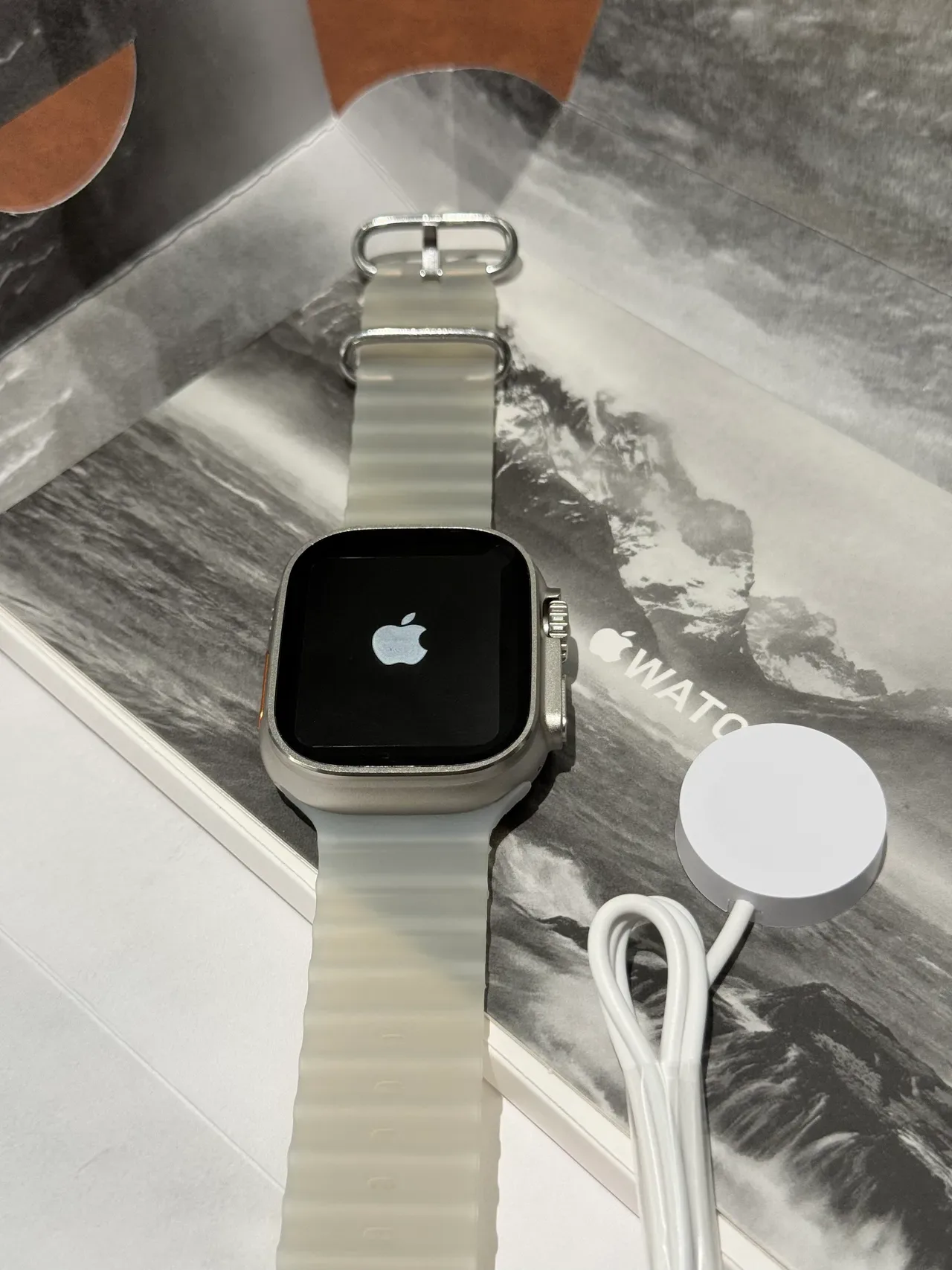 Apple Gray Orange Square Case Action Button Sports Watch 12