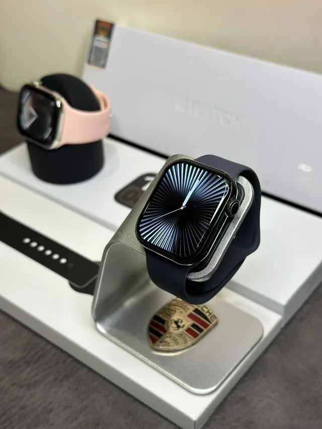 Apple ধূসর গোলাপী আয়তাকার অ্যালুমিনিয়াম কেস স্পোর্ট সিলিকন ব্যান্ডস স্পোর্টস ওয়াচ 11