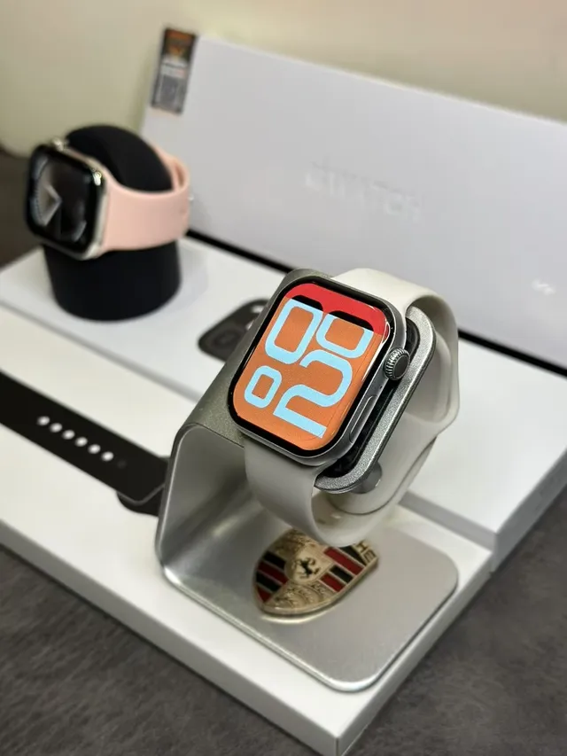 Apple ধূসর গোলাপী আয়তাকার অ্যালুমিনিয়াম কেস স্পোর্ট সিলিকন ব্যান্ডস স্পোর্টস ওয়াচ 13