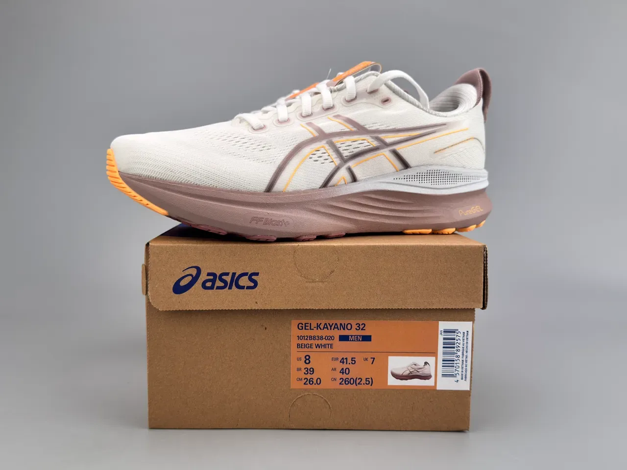 Chaussures de running ASICS Gel-Kayano 32 Off-White et Dusty Rose 3