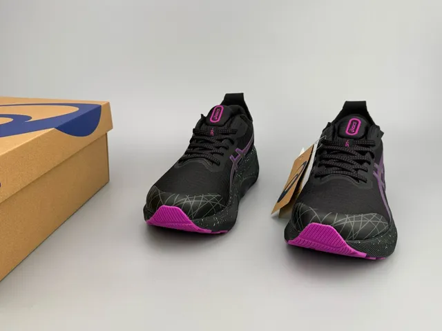ASICS Gel-Kayano Black Purple Green-Speckled Running Shoes 2