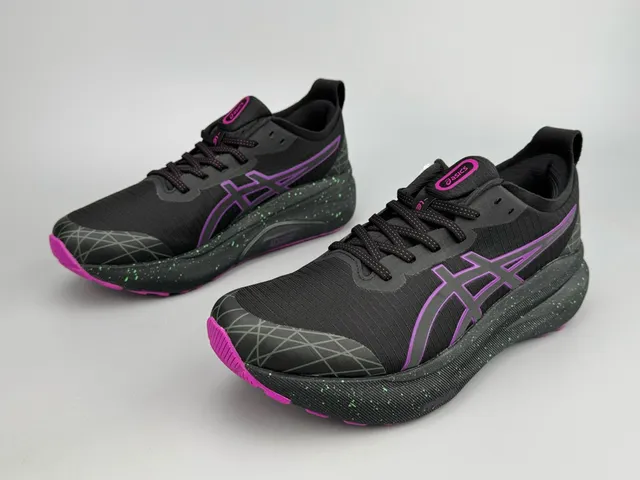 ASICS Gel-Kayano Black Purple Green-Speckled Running Shoes 4