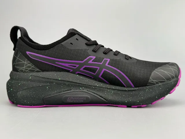 ASICS Gel-Kayano Black Purple Green-Speckled Running Shoes 9