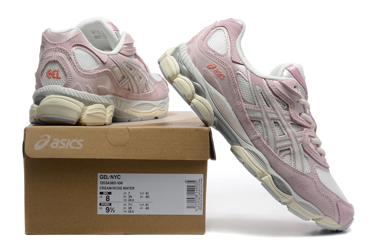 ASICS أحذية الجري وردي أبيض غام شبكة علوية طبقات تركيبية متداخلة 6
