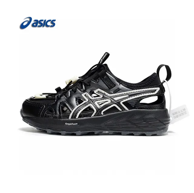 ASICS White Black Caged Midfoot Overlay Aggressive Lug Outsole Sneakers 2