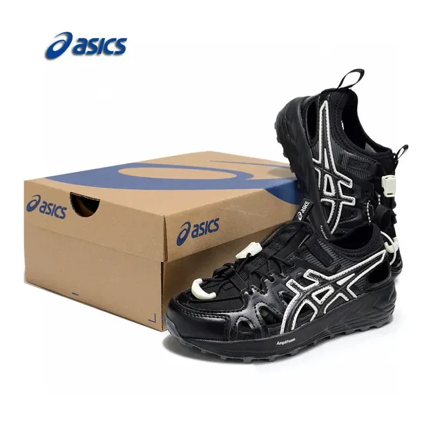 ASICS White Black Caged Midfoot Overlay Aggressive Lug Outsole Sneakers 3