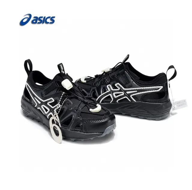 ASICS White Black Caged Midfoot Overlay Aggressive Lug Outsole Sneakers 6